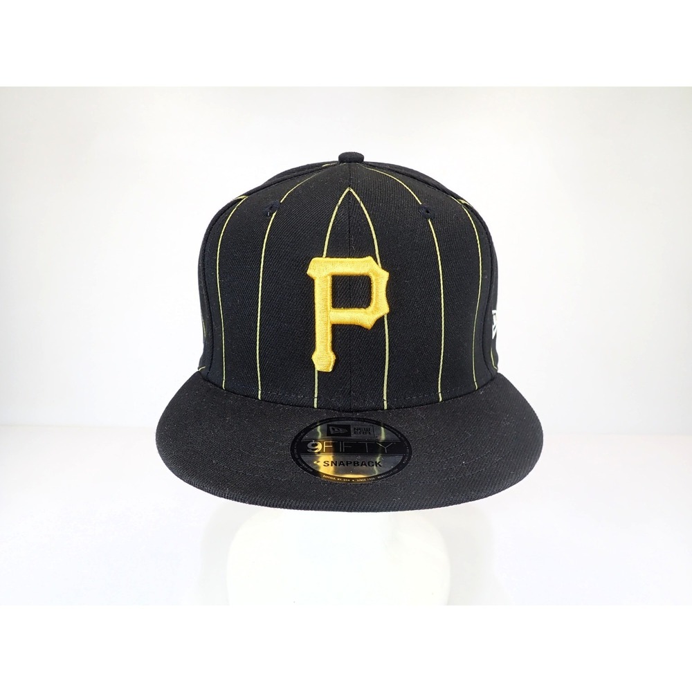 New Era 9FIFTY Pittsburgh Pirates Snapback Hat Black Yellow Pinstripe MLB NWOT
